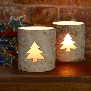 silver birch candle pot with tree window by lisa angel homeware and gifts