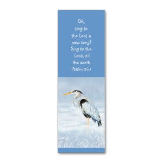 Great Blue Heron Bird Scripture Bible Bookmark Business Card