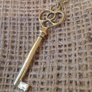 brass key necklace by miss katie cupcake