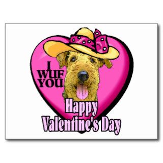 Airedale Terrier Valentines Gifts Postcards