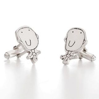 personalised cufflinks   drawn by your child by fingerprint jewellery