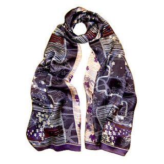 midnight iris silk scarf by armitage design