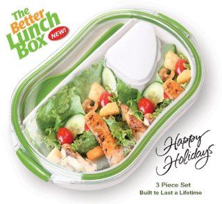 The Better Lunch Box   3 Piece Set   BPA Free   Microwave Safe   Keeps Food Fresh and Leakproof for Travel (3 Piece Set) Class Lunch Containers Kitchen & Dining