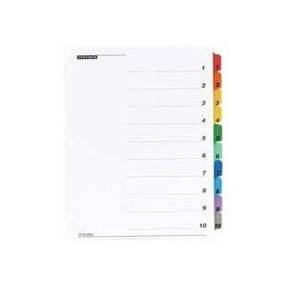 Cardinal Brands, Inc Products   One Step 3 Ring Indexes, Numbered 1 12, 12 Tabs, Multicolor   Sold as 1 ST   OneStep More Index System features a fold out Table of Contents sheet that keeps content information in view even when binder is open and in use. I