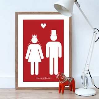 personalised 'the wedding couple' poster by a piece of ltd