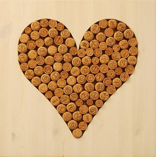 champagne corks 'love heart' wall hanging by lumme