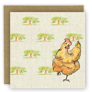 'veggie patch hens' orchard greetings card by dawn critchley designs