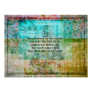 SAADI quote about  and travel Posters