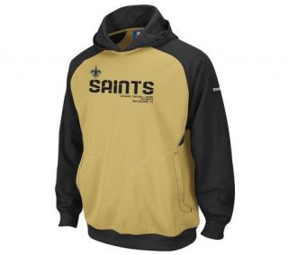 NFL Saints Mens Sideline Performance Hooded Sweatshirt —