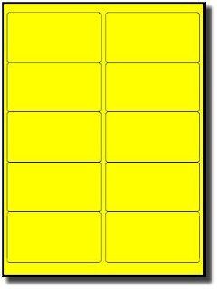 200 Label Outfitters® Fluorescent Neon Yellow Laser Printer ONLY Labels, 4" x 2", 20 Sheets (Same size as Avery 5163) 