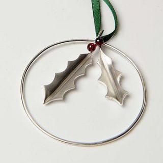 sterling silver holly decoration by louise mary designs