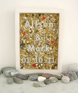 personalised pebble wedding frame by dream scene children's gifts