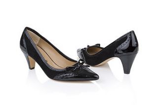 florence patent and suede leather shoes by agnes & norman
