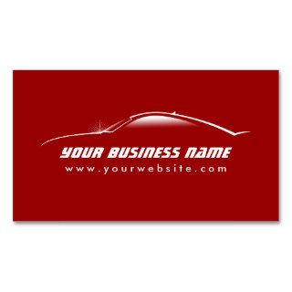 Big Red Car Outline Auto Business Card