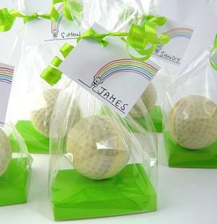 chocolate golf ball favour by chocolate by cocoapod chocolate