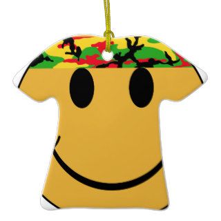 Rasta Headband Smiley Face Christmas Tree Ornament