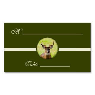 Hunter Whitetail Buck Table Number Cards Green Business Card Template