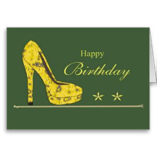 Happy birthday in style.Fashion stiletto design Cards