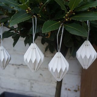 paper diamond christmas decorations by ball & byrne