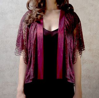 cathleen kimono jacket in garnet lace by nancy mac