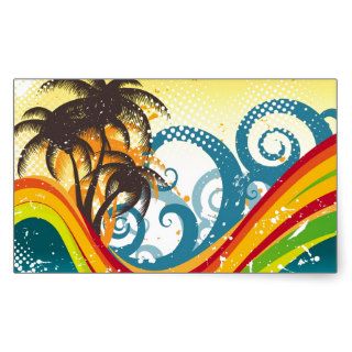 Exotic Abstract Deserted Island Print Sticker