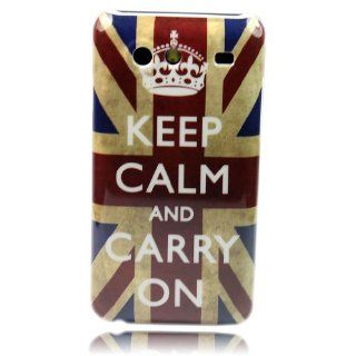 Retro UK KEEP CALM Hard Skin Case Cover For Samsung Galaxy S Advance I9070 + One Headset Winder Cell Phones & Accessories