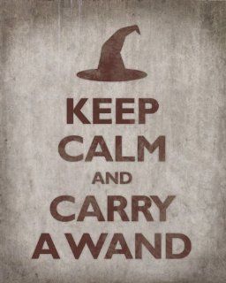 Keep Calm and Carry A Wand, archival print (concrete)  