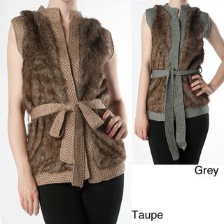 Tabeez Women's Faux Fur/ Knit Vest Tabeez Tanks & Tees