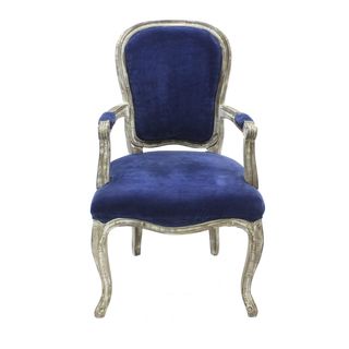 Navy Velvet Tilly Accent Chair (India) Chairs & Recliners