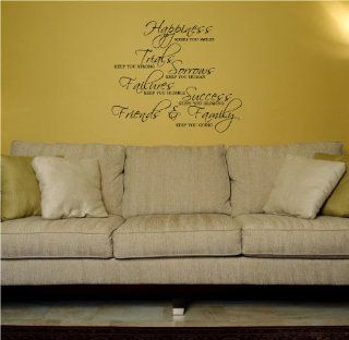 Happiness Keeps You Sweet Trials Keep You Strong Sorrows Keep You Human Failures Keep You Humble Success Keeps You Glowing Friends And Family Keep You Going vinyl wall decal   Wall Decor Stickers