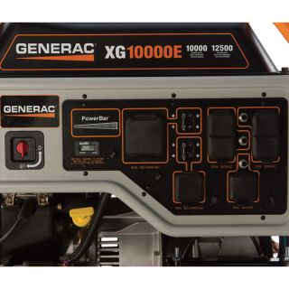 Generac XG10000E Portable Generator — 12,500 Surge Watts, 10,000 Rated Watts, 530cc Generac OHVI Engine, Model# 5802  Portable Generators