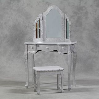 silver dressing table mirror stool by daisy west