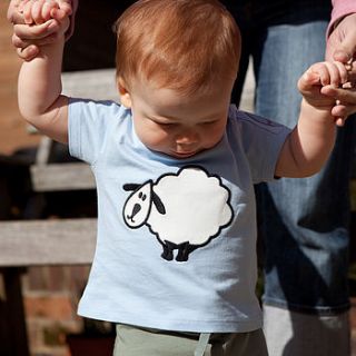 baby's t shirt with shaker the sheep by monkey + bob