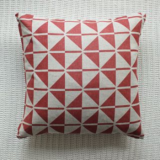 dark orange patterned linen cushion cover by silk & burg
