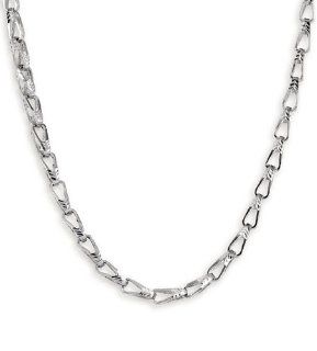 New 14k White Gold Bullet Link Chain Necklace 5.1mm Jewelry