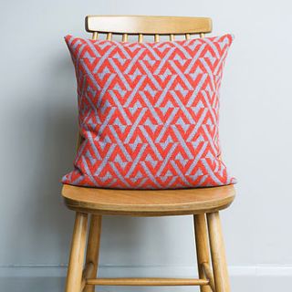 knitted geo cushion by seven gauge studios