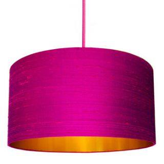 silk dupion lampshade in hot pink by love frankie