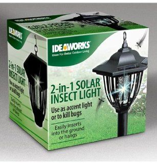 IdeaWorks JB6593 2 in 1 Solar Insect Bug Zapper Lantern Light   Dual Purpose Yard Accent, Black