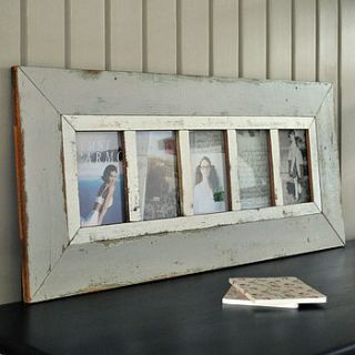 rustic wooden multi photo frame by primrose & plum