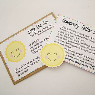 pack of five sun temporary tattoos by hoobynoo world