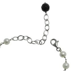 Pearls For You Black and White 3 strand Freshwater Pearl Necklace (6 7 mm) Pearl Necklaces