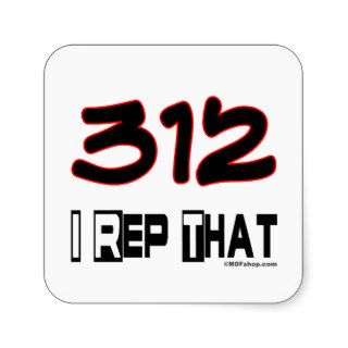I Rep That 312 Area Code Stickers