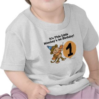 Little Monkey First Birthday Shirts