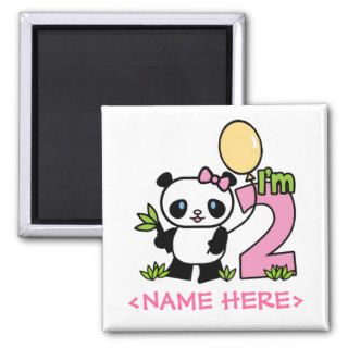 Panda Girl 2nd Birthday Refrigerator Magnets