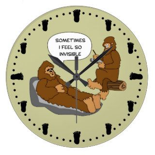 Shrink's Office Funny Sasquatch Cartoon Custom Wall Clock
