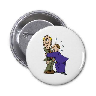 Funny Cartoon Male Men Hugging Buttons