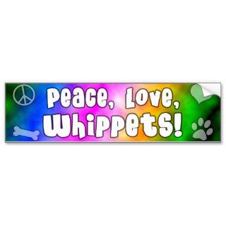Peace Love Whippets Bumper Sticker