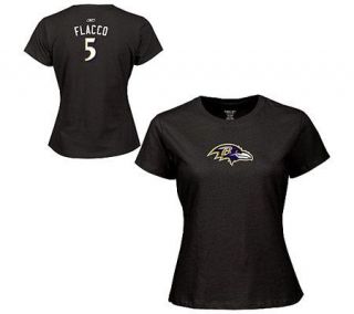 NFL Baltimore Ravens Joe Flacco Womens Name &Number T Shirt —