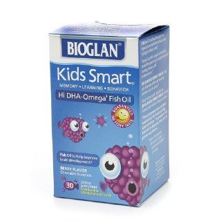 Bioglan Kids Smart Hi DHA Omega3 Fish Oil, 500 mg, Berry Flavor, Chewable Burstlets, 30 ct. Health & Personal Care