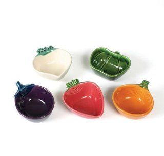 Set of Five 4" Vegetable Shaped Bowls Made in Japan Open Vegetable Bowls Kitchen & Dining